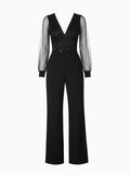 Elegant Sheer Sleeve Jumpsuit-Womens Jumpsuits-