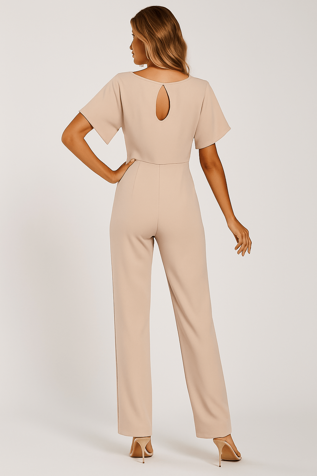 Belted Jumpsuit – Elegant Wide Leg One Piece-Womens Jumpsuits-