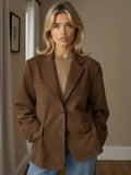 Classic Suede Jacket – Timeless Autumn Winter Lightweight Jacket-Womens Jackets-Brown-S-