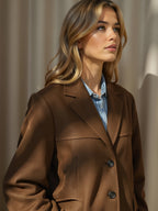 Classic Suede Jacket – Timeless Autumn Winter Lightweight Jacket-Womens Jackets-