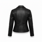 Faux Leather Biker Jacket-Womens Jackets-